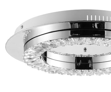 Cristal Integrated Iron/Crystal Glam LED Flush Mount - JONATHAN Y